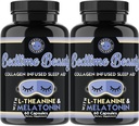 Bedtime Beauty, Collagen Infused Night Time Sleep Aid, L-Theanine, Melatonin, Magnezyum & Hyaluronic Acid Tarafından Angry Supplements (2-Bottles)
