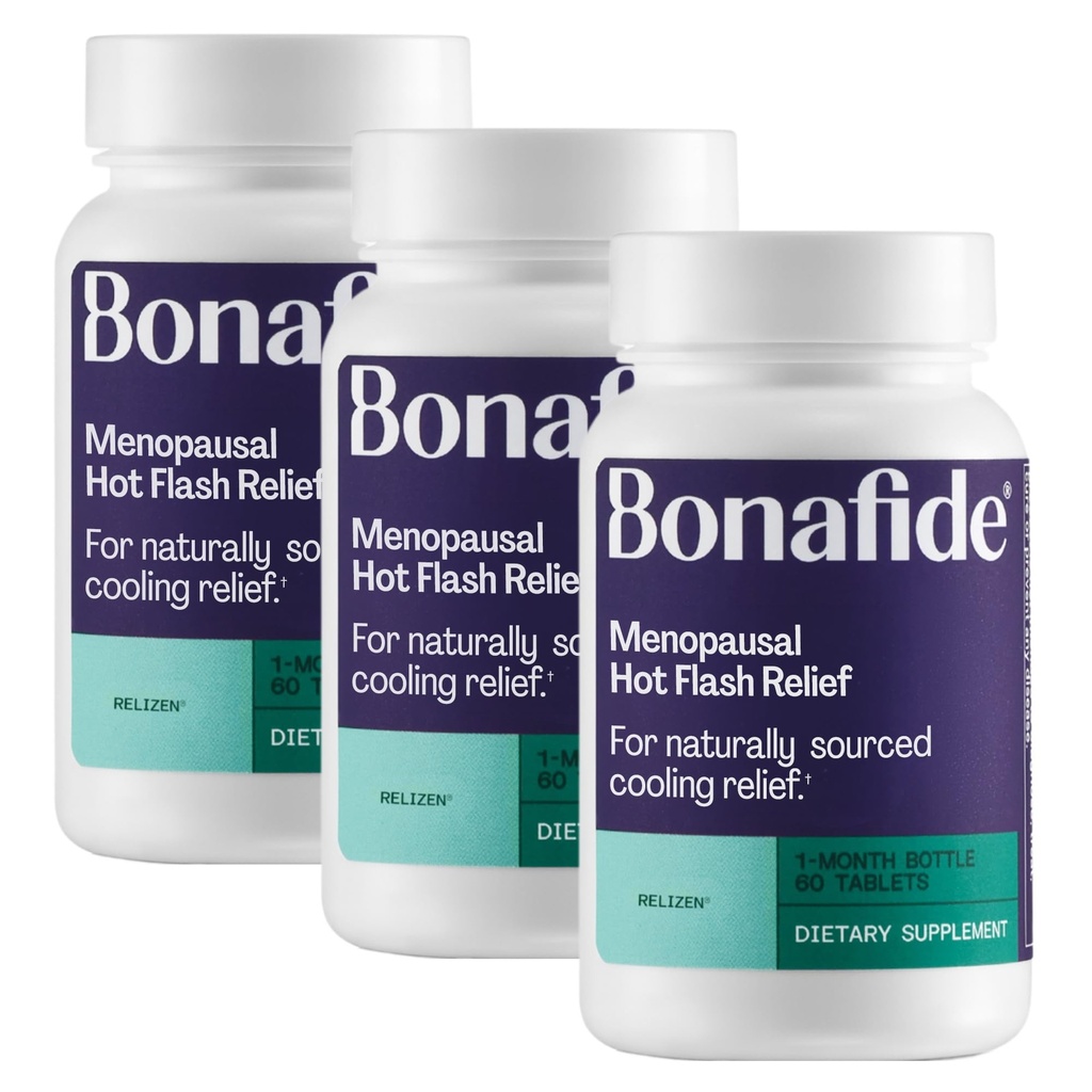 Bonafide tarafından relizen. Menopausal Hot Flashes & Night Sweats'ten yardım. - 3-Month Supply (180 Tablet)