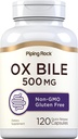 Piping Rock Ox Bile Supplement 500 mg | 120 Capsules | Digestive Enzyme | Non-GMO, Gluten Free