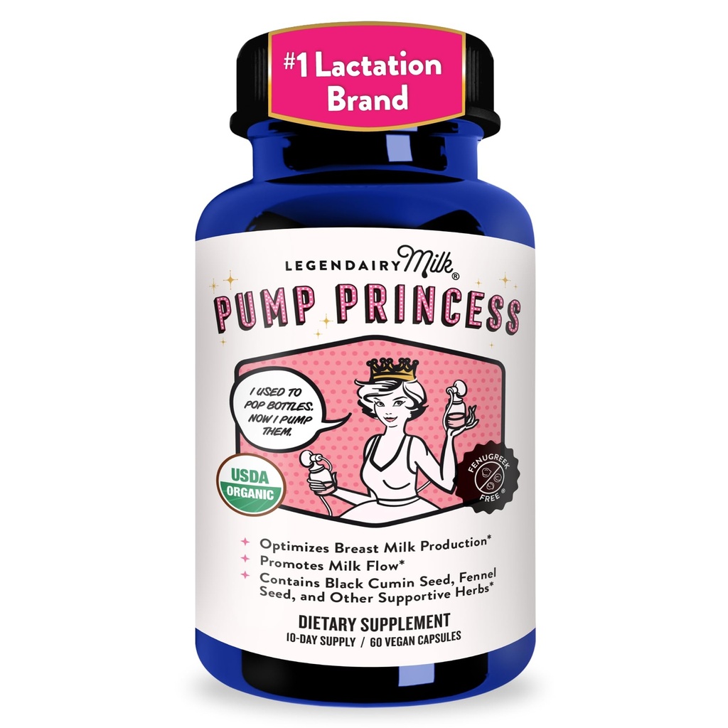 Legendairy Γάλα Αντλία Princess Γαλουχία συμπλήρωμα - Συμπληρώματα Θηλασμός για την αύξηση της προσφοράς γάλακτος και τη ροή γάλακτος - Βιολογικό Μαύρο Κύμινο, μάραθο και άνηθο Σπόροι, Fenugreek Δωρεάν - 60 κάψουλες