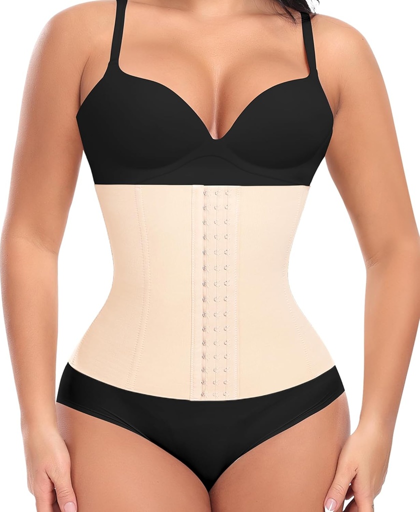 Ghado Waist Kadınlar için Corset Shapewear Tummy Control Waist Cincher Underbust Postpartum Girdle Body Shaper (#1 Beige(24.5CM), M)