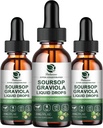 (3 Pack) Soursop Graviola Leaf Extract Liquid Drop Plus Pure Botanical Sea Moss for Cell Support & Rejenerasyon, Immunity, Liver, Gut & Antioksi - Soursop Bitters Liquid, 90 Day Supply, 1 Fl Oz