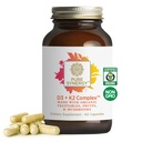 PURE SYNERGY D3 + K2 Kompleksi | Vegan Vitamin D3 K2 Kompleks | Organik D3 Vitamin K2 ve K1 Plus Organik Tüm Gıdalar | Kemik, Beyin ve Immune Health (60 Capsules)