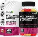 Renew Actives Kids Multivitamin 4 Gummies per Serving – Υποστηρίζει την υγεία, τα μαλλιά, το δέρμα, τα νύχια, την όραση, τα δυνατά οστά, δόντια & τσίχλες – Νόστιμα & θρεπτικά συστατικά-Πλούσια για την ανάπτυξη παιδιών – Made in Canada – 60 Gummies