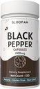 Black Pepper Capsules 1000 mg Toz | Piper nigrum | Non-GMO, Gluten-Free | Yapay Katkılar | GMP-Cerrec | Herbal Supplement | Geleneksel Wellness (120 Kont)