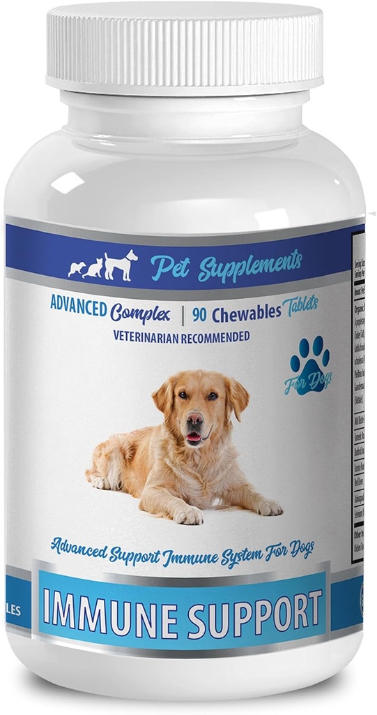 Köpek Immune ATM Organik - Köpekler Immune Desteği - Gelişmiş CHEWABLE Yöntemleri - Premium - kırmızı Clover Köpekler - 1 Şişe (90 Chews)