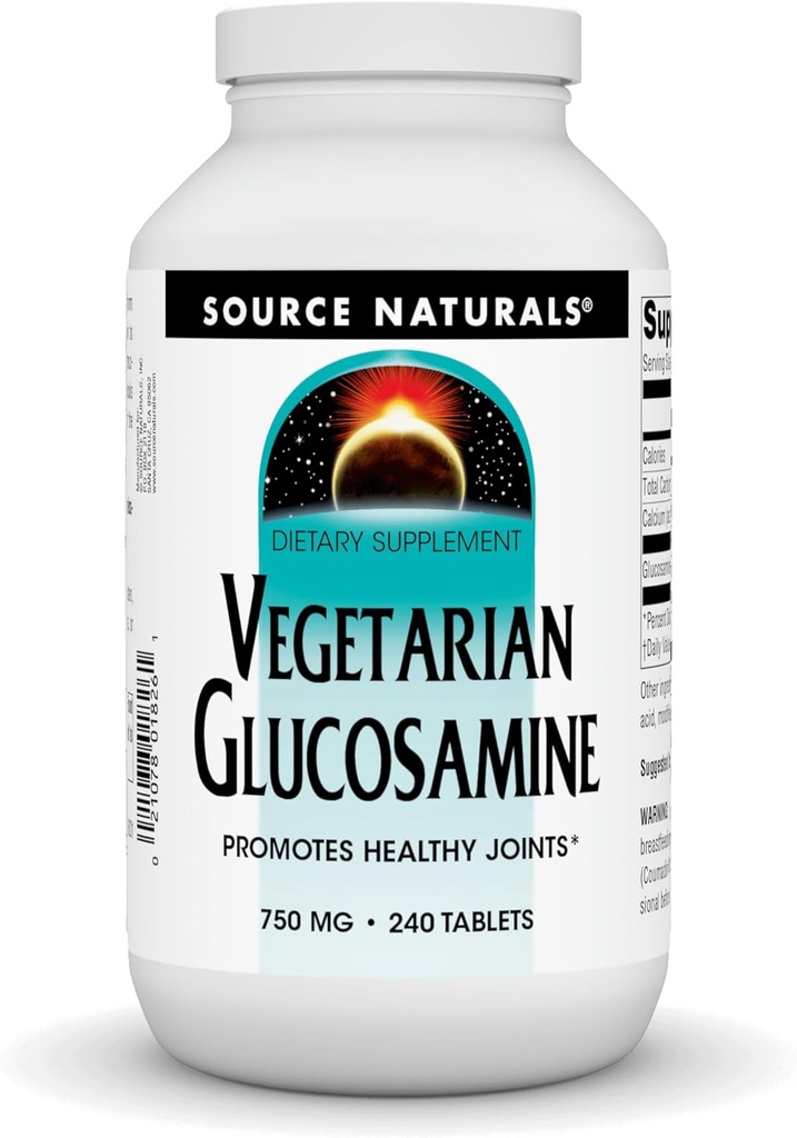 Source Naturals Χορτοφαγική Γλυκοζαμίνη, Προωθεί Υγιεινές αρθρώσεις * 750 mg Tablet - 240 Count