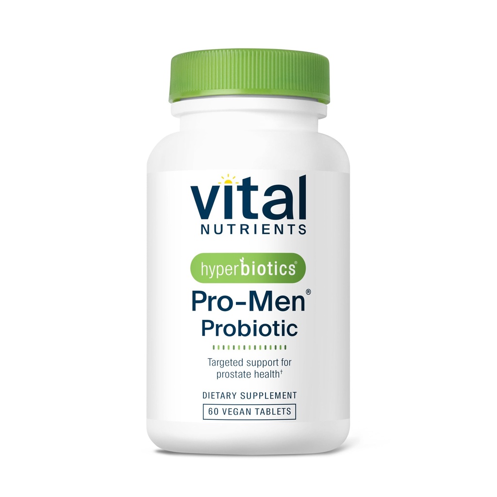 Hiperbiyotikler Vital Nutrients Pro Men Probiyotiks | Vegan Advanced Probiyotikler for Men | Klinik olarak Prostate Health, Digestive Balance and Gut Health* | Gluten, Dairy, Soy Free | 60 Tabletler