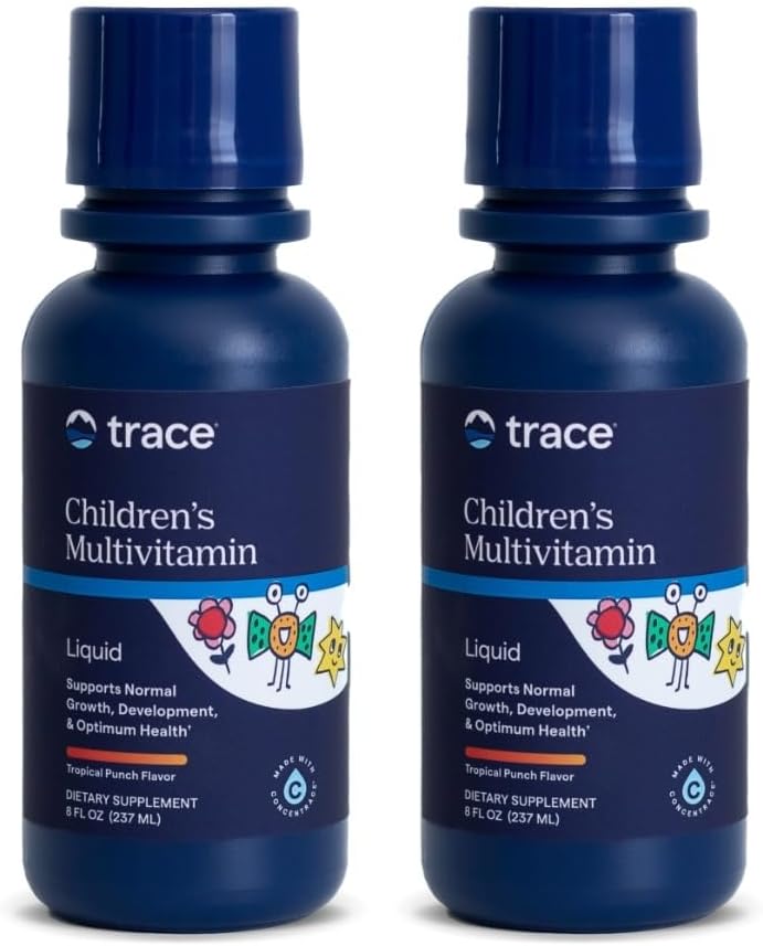 Trace Minerals | Kid's Multi | Sıvı Multivitamin Supplement with Vitamin C, çinko, & Minerals | Çocuklarda Sağlıklı Kemikler ve Immunity | Natural Citrus Punch Flavor | 96 Servisler, 8 fl oz (2 Pack)