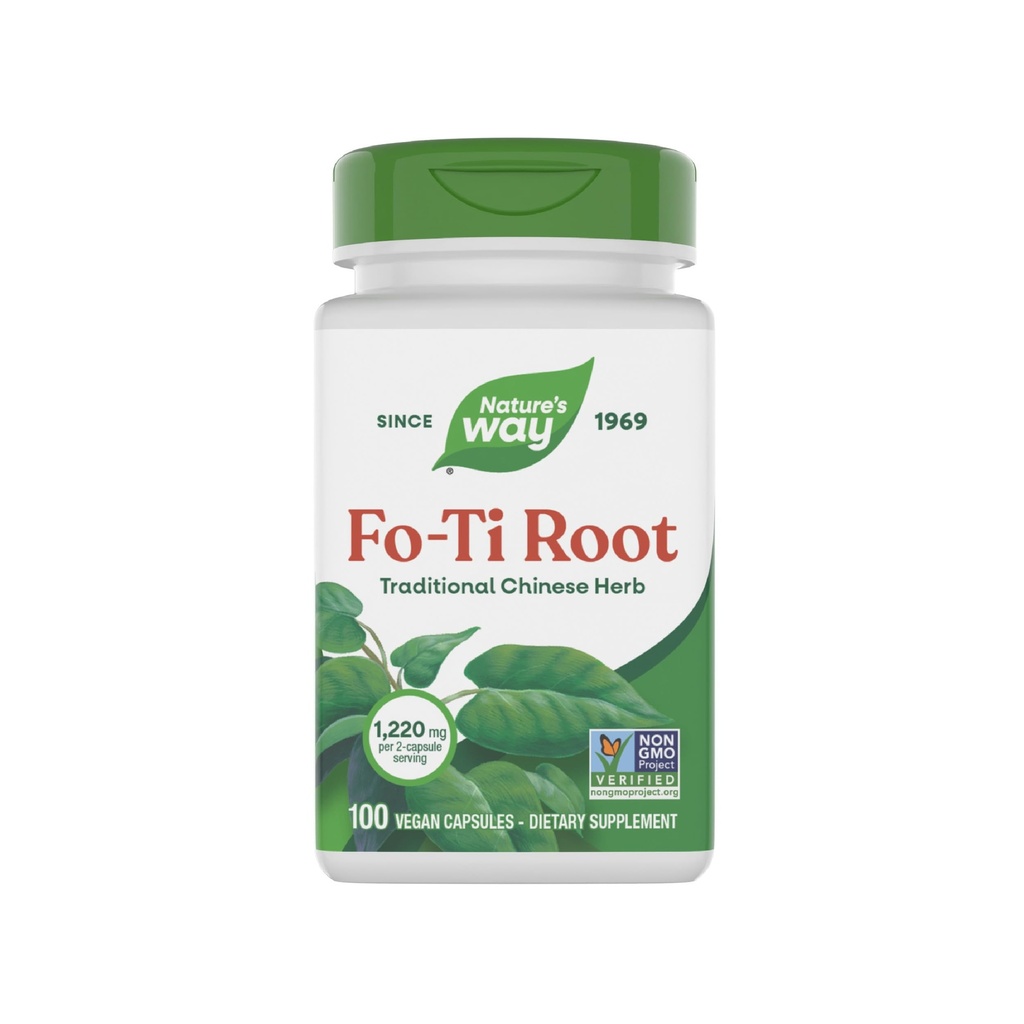 Nature's Way Fo-Ti Root, Παραδοσιακό Κινέζικο Βότανο, 1.220 mg ανά μερίδα, 100 Κάψουλες Vegan