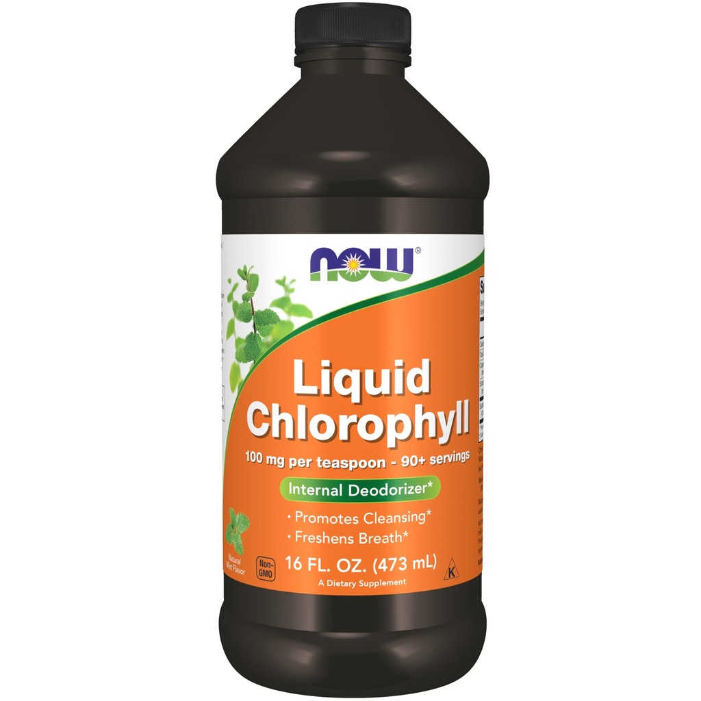 Şimdi Gıdalar Tamamlar, Sıvı Chlorophyll, Super Tempd, Internalodor Deizer*,Boost Energy, Mint Flavor, 16-Ounce