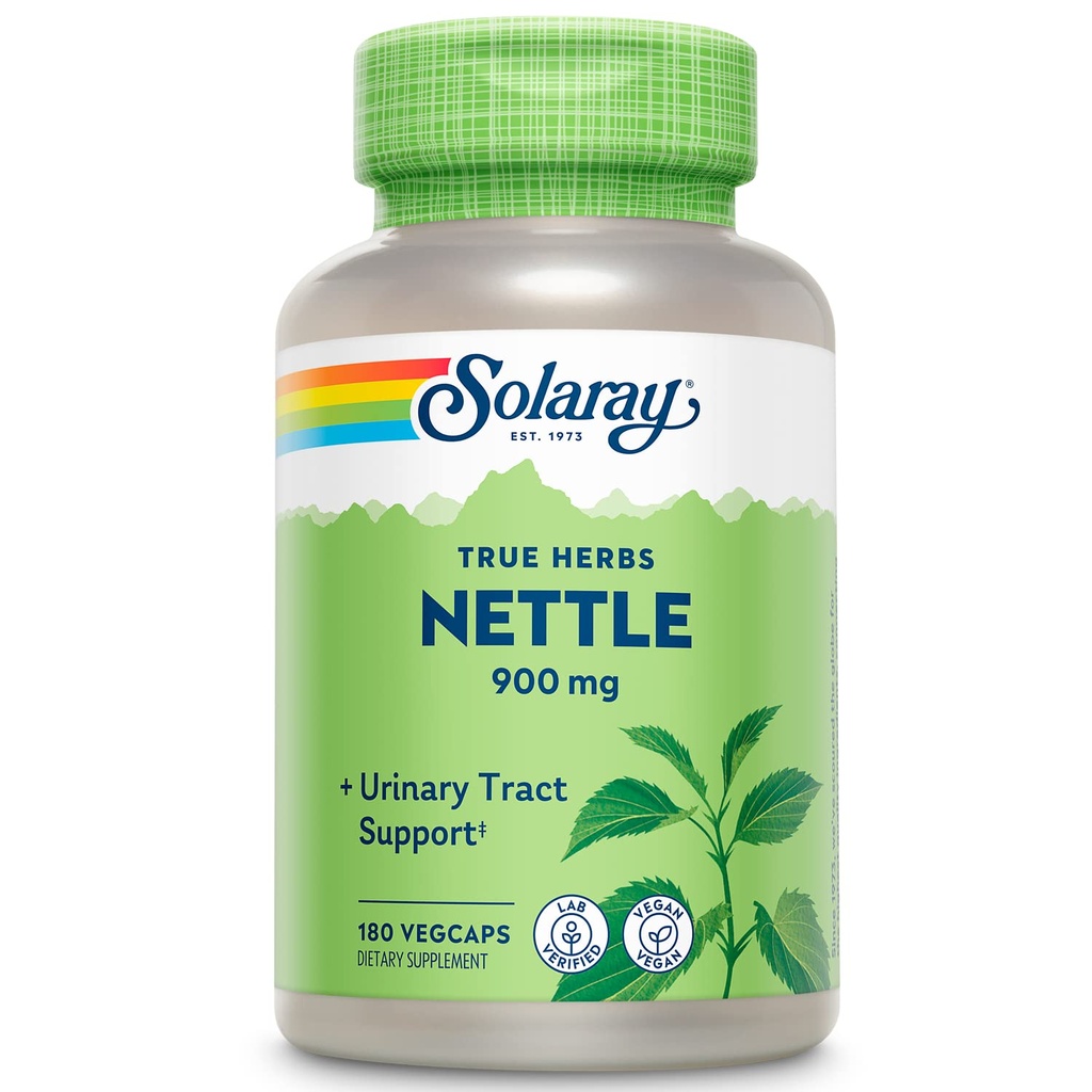 SOLARAY Nettle Leaf 450 mg Sağlıklı Kidney, Urinary & Prostate Support Traditional Use for Health Alerji Response & Respiratory Wellness 180 CT