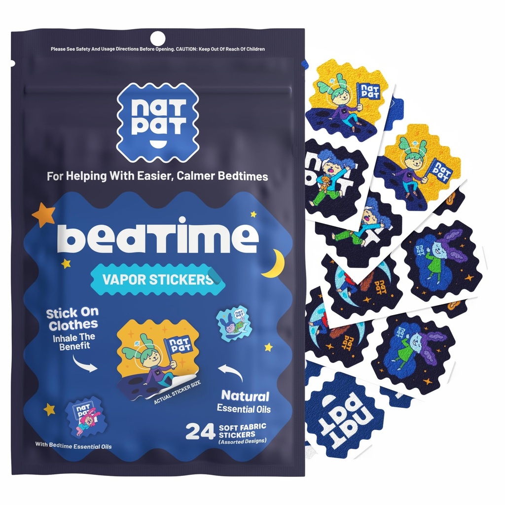 NATPAT Sleepy Patch Bed Time Manuals for Kids - Sleep Supportting Patch - Better Sleep - Chemical & Drug Free, Melatonin Free - Buzz Patch Natural Patch (24 Pack)