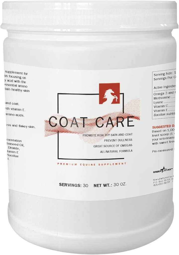 Green Star, Coat Care™, Powder Equine Supplement, Feed Additive, 2 Lbs