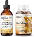 Άγρια & Βιολογική Τουρκία Βάμμα ουράς 4 fl oz & Lion's Mane Gummies