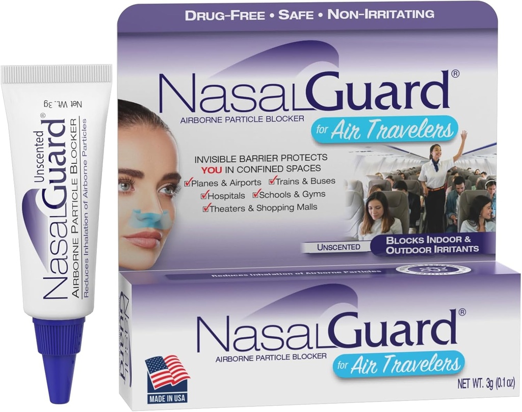 Αερομεταφερόμενος φραγμός σωματιδίων Nasal Gel για τους αεροταξιδιώτες - Χωρίς ναρκωτικά, μη ερεθιστική, μη νυσταγμένη, Airplane Travel Εγκεκριμένο (Απροσδόκητο) - Πάνω από 150 Εφαρμογές ανά σωλήνα (0.1 oz, Pack of 1)