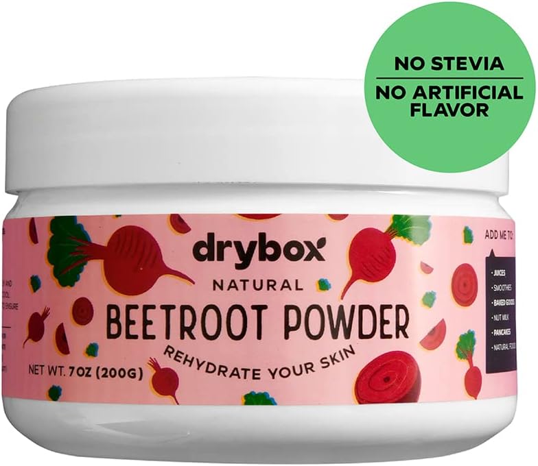 Kurubox Beetroot Toz, Pure Non-GMO Beets Superfood, Nitrik Oksit ATM, 7 Ounces (200 Gram)