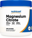 Nutricost Μαγνήσιο Κιτρικό Σκόνη (Άγευστη, 250 γραμμάρια)
