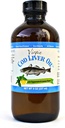 Virgin Cod Liver Oil - 8 Fl oz Natural, Sustainable sourced, Wild Caught & Fresh Tasting. Vitamin D, Omega 3 DHA /EPA (Lemon ve Peppermint Flavored)