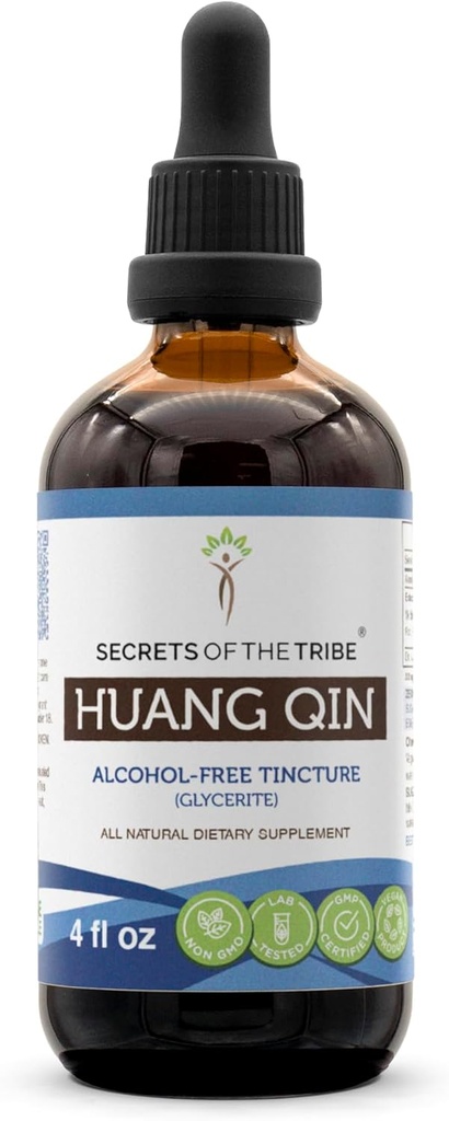Tribe Huang Qin Alkol-Free Liquid Extract, Wildcrafted Huang Qin (Scutellaria Root, Radix Scutellariae Baicalensis) pet Root Tincture Supplement (4 FL OZ)