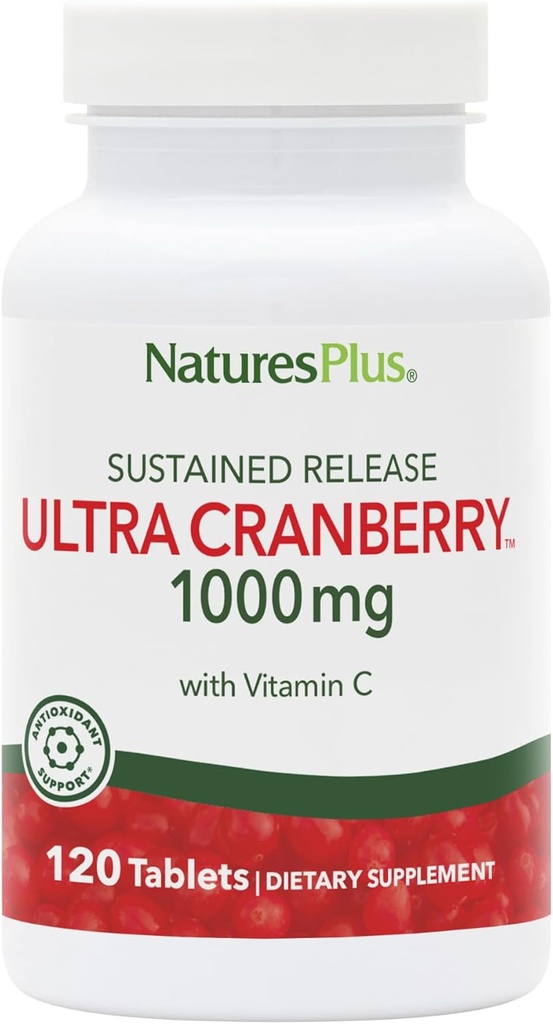 NaturesPlus Ultra Cranberry, Sustained release - 1000 mg, 120 Tablet - C - Vegetarian, Gluten Free - 60 Hizmetler