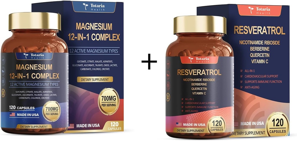 12 in 1 Magnesium Capsules +Resveratrol Capsules