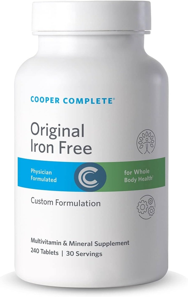 Cooper Complete - Original Multivitamin Iron Free - Daily Multivitamin and Mineral Supplement - 30 Servings per Bottle. Pack of 3