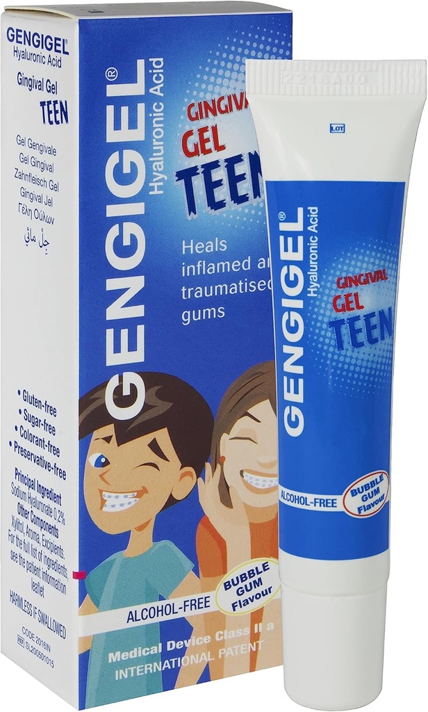 Gengigel Teen Hyaluronic Acid Oral Gel, Mouth & Gum Discomfort (15 ml), Soothes Irritation, Doğal şifayı teşvik eder ve Delicate Oral Tound, No Paraben veya SLS, Vegan & Kosher