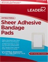 LEADER Sheer Adhesive Bandage Pads, Πακέτα με Δερμάτινα, Πολύ Απορροφητικά Μη Stick Pad, για Πρώτες Βοήθειες και Προστασία από Τραύματα, Σύγκριση με Band-Aid, Όλα ένα Μέγεθος 3/4" x 4", 100 ct.