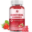Κορτιζόλη Gummies για γυναίκες με Ashwagandha, Rhodiola Rosea, L-Θεανίνη, Μαγνήσιο, Βιταμίνη D3 για Zzz Υποστήριξη, Ισορροπημένη Κορτιζόλη, Vegan, 60 Gummies