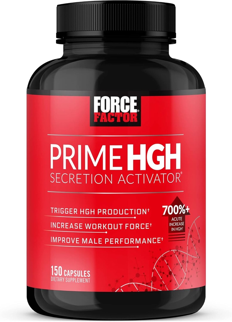 FORCE FACTOR Prime HGH Secretion Activator συμπλήρωμα για άνδρες με L-αργινίνη και L-Γλουταμίνη να Trigger HGH παραγωγή, ενίσχυση δύναμη προπόνησης, και βελτίωση της αθλητικής απόδοσης, 150 κάψουλες