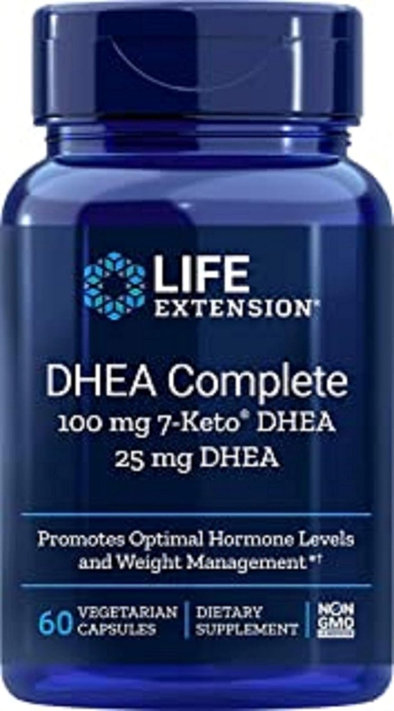 Life Extension DHEA Complete, 100 mg 7Keto DHEA, 25 mg DHEA, 60 Capsules