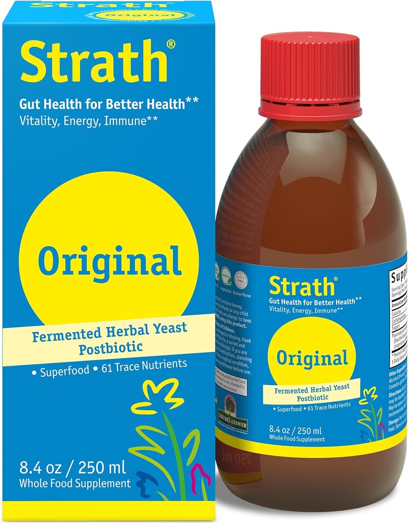 Strath Nutritional Yeast Liquid Syrup 8.4 Oz - Vegetarian, Lactose Free, Yapay Katkı Ücretsiz - Digestive Support, Nutrient Abors - Unflavored Daily Supplement - Prebiyotik ve Postbiyotik