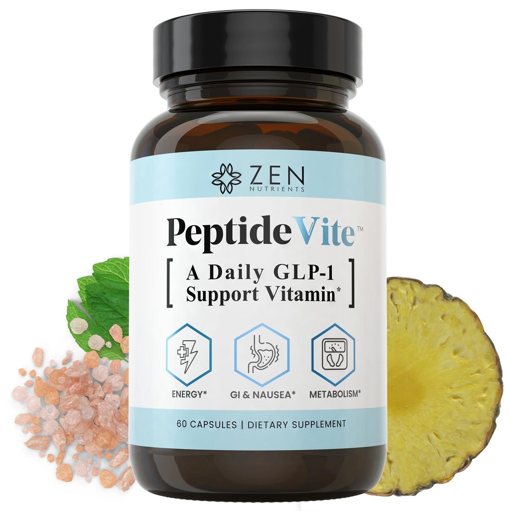 Zen Nutrients PeptideVite GLP-1 Υποστήριξη Βιταμίνη για την υγεία των ούρων με προβιοτικά, Bromelain, Chromium Picolinate & Organic Ginger (60 κάψουλες)