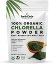 Earth Circle Organics Organic Chlorella Toz Superfood | Kosher | Kırık Hücre Duvar Klorophyll, Vegan, Super Green Algae, Clean Chlorella, Yüksek Protein, Fiber & Amino Asits - 4oz