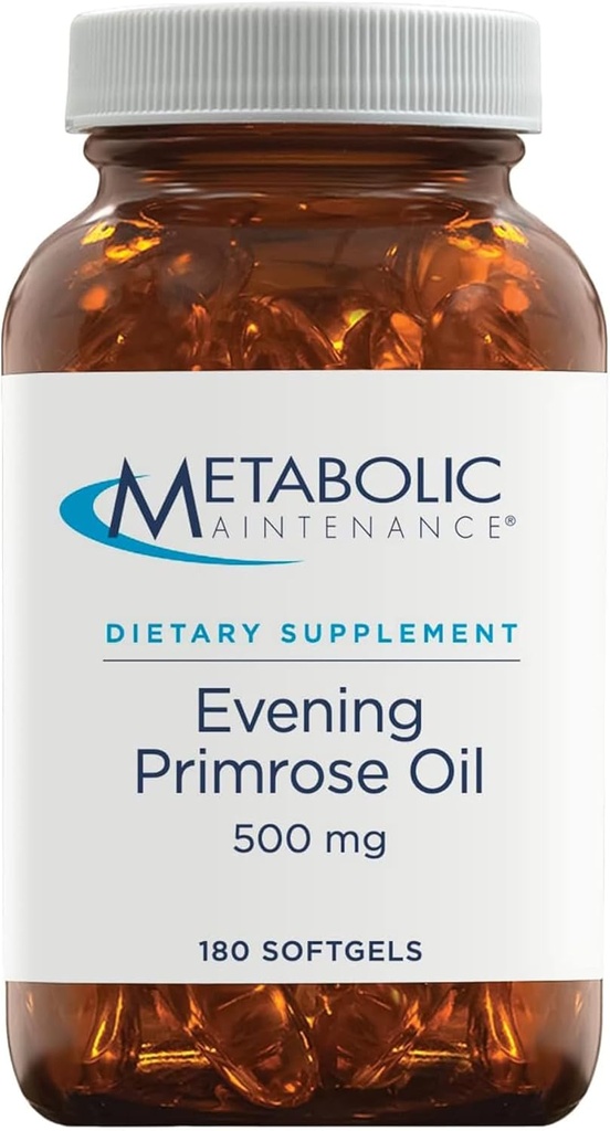 Metabolik Bakım Primrose Oil Capsules - 500 Milligram, Cold Pressed GLA + LA (180 Softgels)