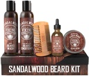 Viking Devrimi Erkekler Ayıd Grooming için Nihai Durumer - Softens, Smoothes ve Soothes Ayıd Itch- Contains Wash, Durumer, Oil, Balm ve Comb- Sandalwood Scent