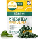 En İyi Klorella Spirulina Tabletleri - Organik USDA, Premium Spirulina ve Chlorella Tabletleri 1000 Kont - Sun Chlorella Pure Natural Superfood with Algae, Enzymes Chlorophyll & Protein