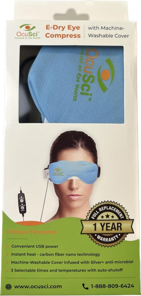 HidroHeat Machine Washable Cover ile Kuru Göz Takmasi, Moist Heat Terapi için% 40, Mikrodalgayı Kurtarın: Kuru Eye Sendromu (USB Kuru Eye Compress)