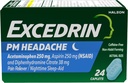 Excedrin PM για την ανακούφιση από τον πονοκέφαλο, Acetaminophen 250mg, Aspirin 250mg, Diphenhydramine Citrate 38mg, Pain Reliever, Nighttime Sleep-Aid, 24 Count