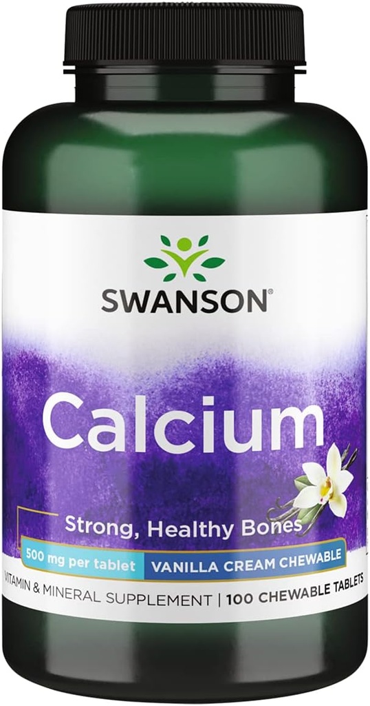 Swanson Calcium-Vanilla Cream 500MG 100 TABS