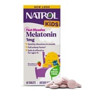 Natrol Kids Fast Dissolve Melatonin 1 mg, Diyetsel Supplement for Restful Sleep, Sleep Tablets for Kids, 40 Strawberry-Flavored Melatonin Tabletleri, 40 Gün Supply