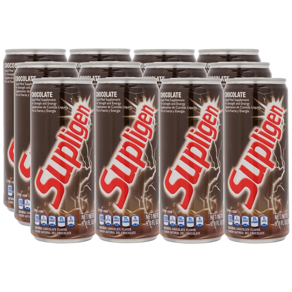 Supligen Çikolata Sıvı Meal Supplement, 9.87 oz ( 12. paketi) – Protein ve Vitamin Enerji, Güçlü ve Kurtarma için Shake - Hazır-Drink Beslenme Meal