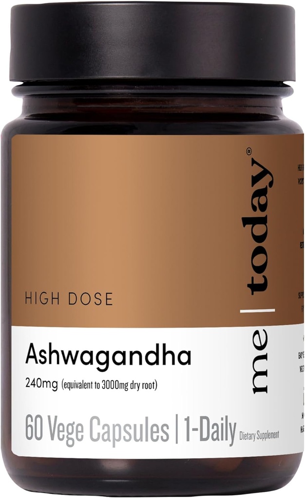 Bugün Ashwagandha Supplement Capsules 3000 mg - Stres Yardımı, Ruh Clarity & Focus - Vegan, Doğal Günlük Wellness Formula,60 Hizmetler için Yüksek Kuvvetli Adaptogen Supplement