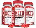 Justified Laboratories (3 Pack Ketosyn Keto ACV Gummies Extreme 2000MG Ketosyn Keto Gummies Apple Cider Vinegar Formulated with Pomegranate Beet Juice B12 Vegan Non GMO 180 Gummys