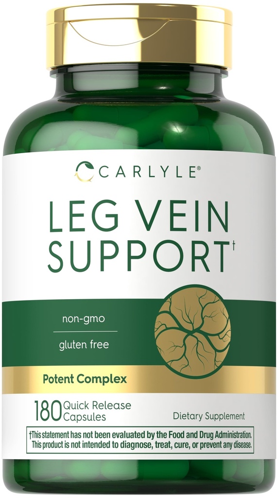 Carlyle Leg Vein Supplement | 180 Capsules | Supports Healthy Vein Function | Non-GMO, Gluten Free