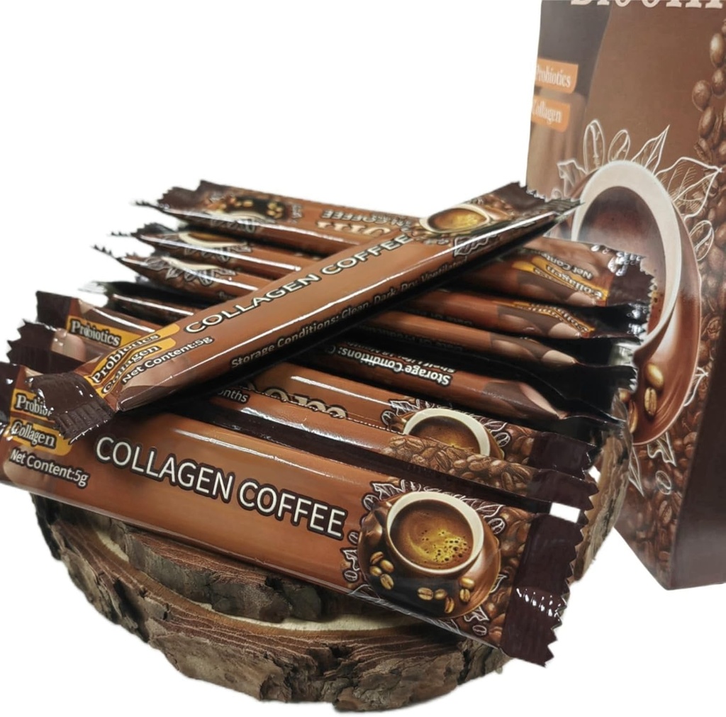 Collagen Coffee, Slim Instant Coffee Packets, Sağlıklı Kahve - Hızlı ve Etkili Kilo Kaybı, 12 Çanta, Raw Materialare Japonya'dan ithal edildi, Kadınlar için Collagen (60g)