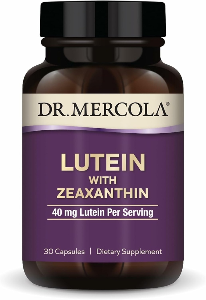 Dr. Mercola Lutein ile Zeaxanthin, 30 Hizmet (30 Capsules), 40 mg Lutein Per Servis, Diyet Tamam, Destekler Vizyon Sağlık ve Bilişsel Fonksiyonl, Non-GMO