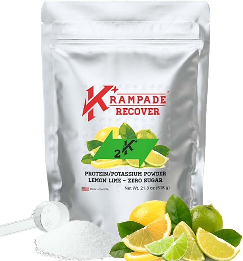 Krampade Whey Protein Electrolytes Powder | 30g Protein & 7g BCAA + 2,000mg Potassium Supplement + Magnesium | >2X More K+ Than Coconut Water