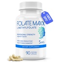 FolateMaxx L Methylfolate 5mg, 90 Capsules – Doctor Formulated Methyl Folate Supplement for Women & Men – High Potency 5-MTHF for Energy, Mood & Focus – Non-GMO, Gluten-Free (3-Month Supply)